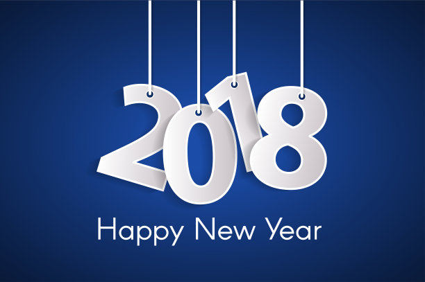 蓝色“2018年新年快乐”概念,绳子上用剪纸剪成白色数字。矢量图图片 蓝色“2018年新年快乐”概念,绳子上用剪纸剪成白色数字。矢量图图片下载