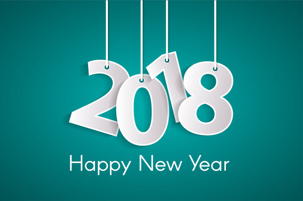 绿松石新年快乐2018概念纸切割白色数字在绳索上。矢量图图片 绿松石新年快乐2018概念纸切割白色数字在绳索上。矢量图图片下载