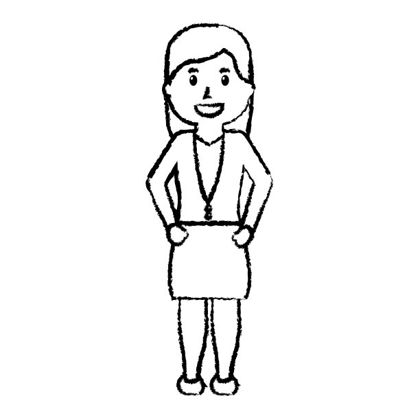 女商人穿着裙子和衬衫站在那里图片 女商人穿着裙子和衬衫站在那里图片下载