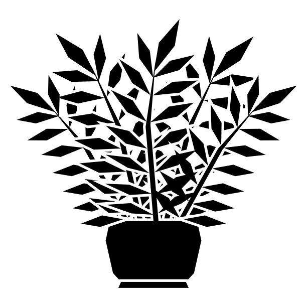 卡通盆景孤立在白色的背景图片 卡通盆景孤立在白色的背景图片下载