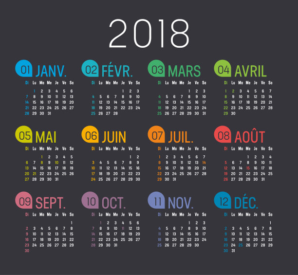 2018年法国日历图片 2018年法国日历图片下载