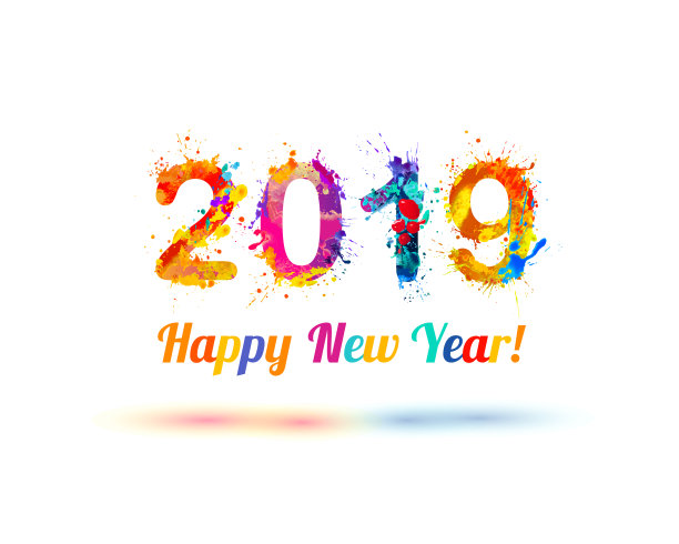 2019年新年快乐!飞溅的油漆图片 2019年新年快乐!飞溅的油漆图片下载