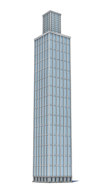 一个白色高办公楼的3d渲染与许多大窗户图片 一个白色高办公楼的3d渲染与许多大窗户图片下载