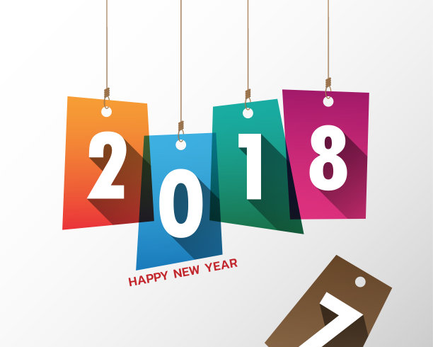 贺卡设计模板与现代文本为2018年的狗年。彩色数字2018绘制字母在彩色的背景。矢量插图。图片 贺卡设计模板与现代文本为2018年的狗年。彩色数字2018绘制字母在彩色的背景。矢量插图。图片下载