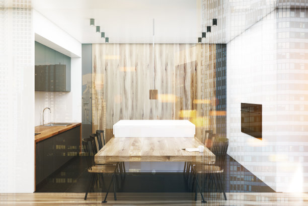 现代白色和木制的餐厅色调图片 现代白色和木制的餐厅色调图片下载