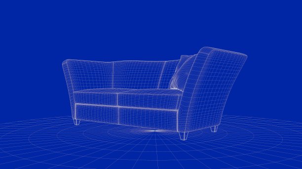 一个轮廓椅子对象的3d渲染图片 一个轮廓椅子对象的3d渲染图片下载