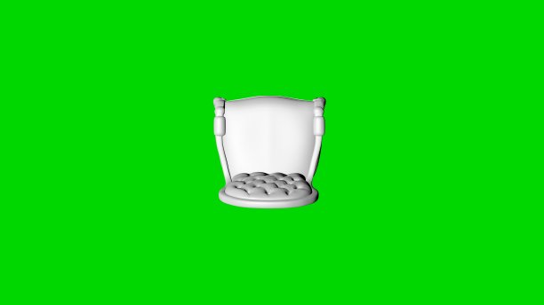 一个白色椅子的3d渲染孤立在绿色顶视图图片 一个白色椅子的3d渲染孤立在绿色顶视图图片下载
