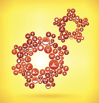 齿轮夏季时间的乐趣和户外矢量图形。图片 齿轮夏季时间的乐趣和户外矢量图形。图片下载