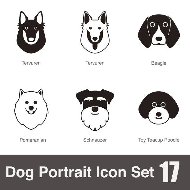 套犬品种,黑白,侧视,矢量图片 套犬品种,黑白,侧视,矢量图片下载