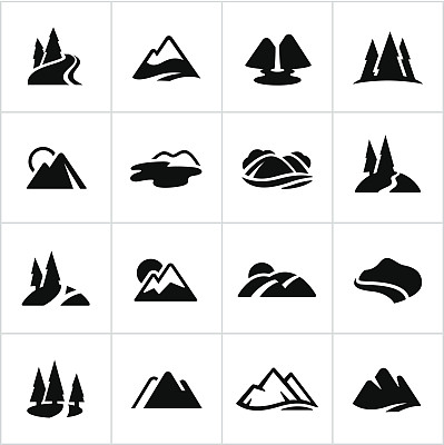 黑山,丘陵和水路图标图片 黑山,丘陵和水路图标图片下载