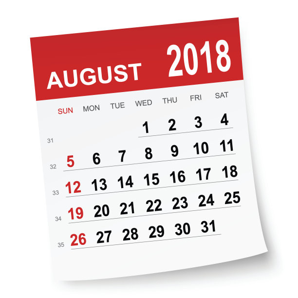 2018年8月日历图片 2018年8月日历图片下载