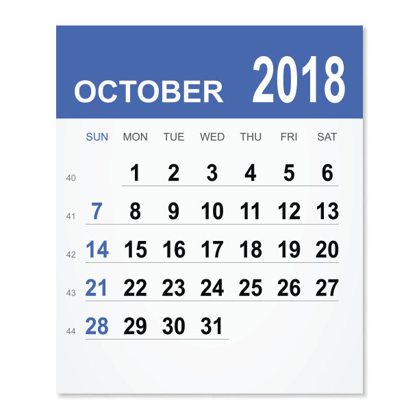 2018年10月日历图片 2018年10月日历图片下载