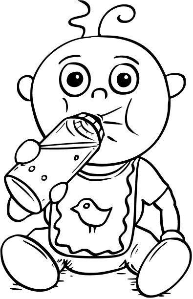 卡通插图婴儿饮用从喂养奶瓶图片 卡通插图婴儿饮用从喂养奶瓶图片下载