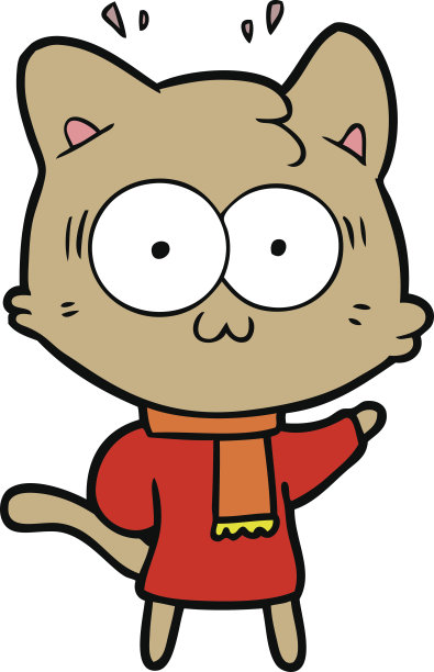 卡通惊奇的猫穿着暖和的冬装图片 卡通惊奇的猫穿着暖和的冬装图片下载