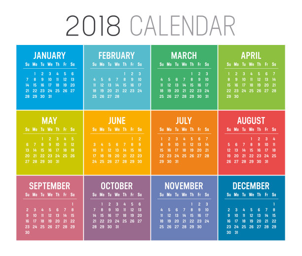 2018年日历模板图片 2018年日历模板图片下载