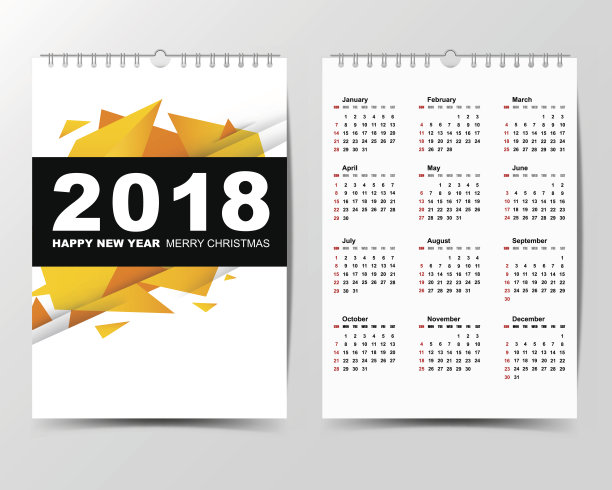 2018年日历模板。图片 2018年日历模板。图片下载