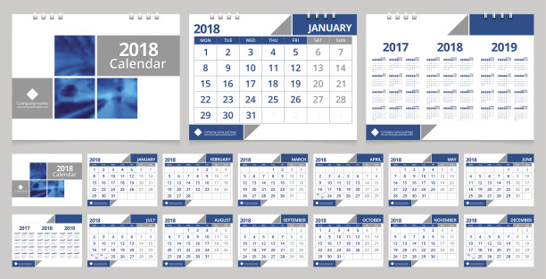台历2018年设计模板12个月,前封面和后封面。办公桌日历企业设计布局模板矢量周周一开始。EPS-10渐变网格样本图像。图片 台历2018年设计模板12个月,前封面和后封面。办公桌日历企业设计布局模板矢量周周一开始。EPS-10渐变网格样本图像。图片下载