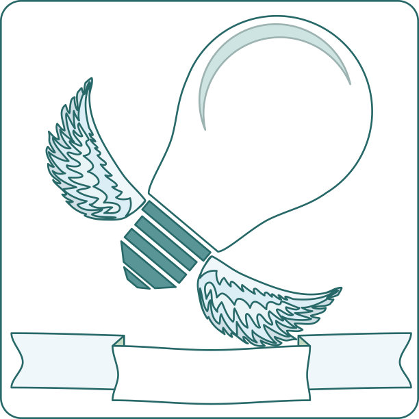 带翅膀和旗帜的灯泡图片 带翅膀和旗帜的灯泡图片下载