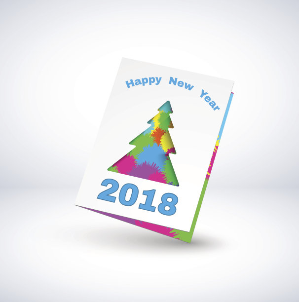 2018年贺卡配圣诞树图片 2018年贺卡配圣诞树图片下载