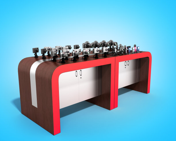 购物架的电子3d渲染在白色的背景图片 购物架的电子3d渲染在白色的背景图片下载