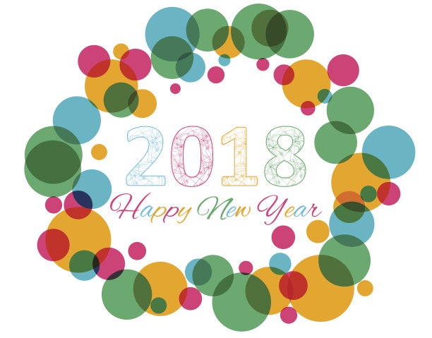 新年快乐2018多色背景为您的贺卡插图图片 新年快乐2018多色背景为您的贺卡插图图片下载