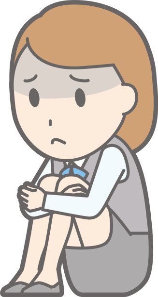 插图是一个穿着制服的女人沮丧地坐在地板上图片 插图是一个穿着制服的女人沮丧地坐在地板上图片下载