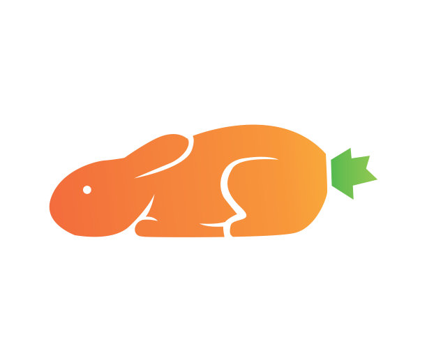 可爱的兔子胡萝卜符号插图图片 可爱的兔子胡萝卜符号插图图片下载
