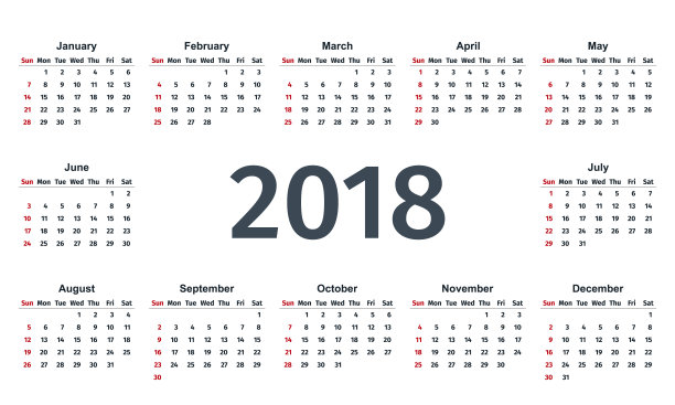 2018日历年。向量模板规划师。图片 2018日历年。向量模板规划师。图片下载
