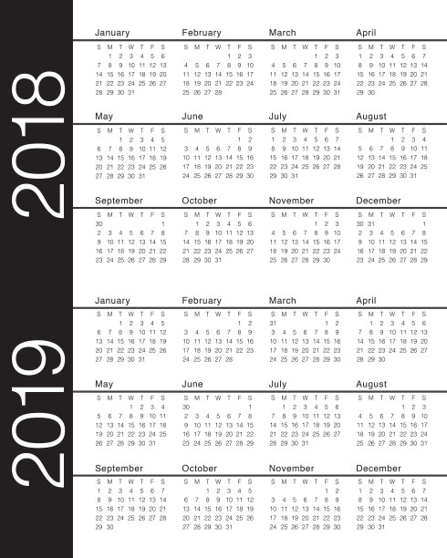 2018年2019年2020年日历矢量图片 2018年2019年2020年日历矢量图片下载