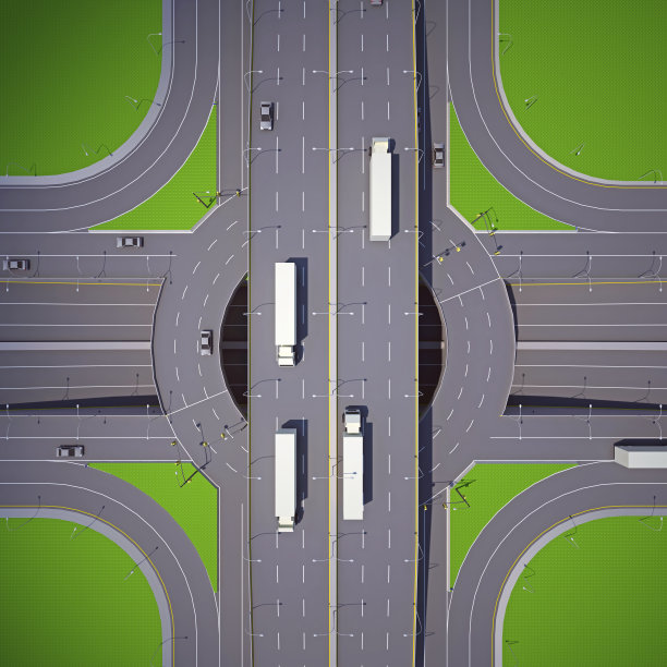 道路环线交叉口俯视图图片 道路环线交叉口俯视图图片下载