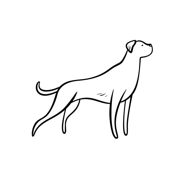 矢量轮廓停留猎犬图片 矢量轮廓停留猎犬图片下载