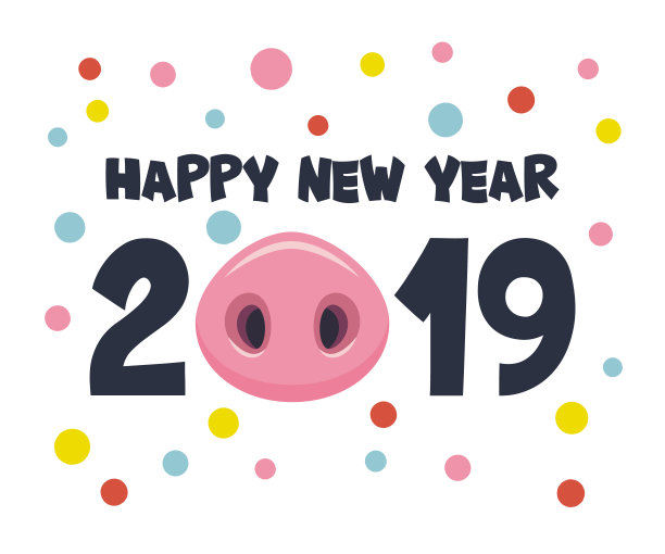矢量卡2019年新年快乐图片 矢量卡2019年新年快乐图片下载