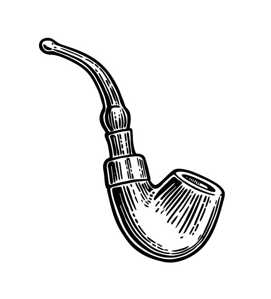 吸烟管。矢量年份雕刻黑色插图孤立在白色背景图片 吸烟管。矢量年份雕刻黑色插图孤立在白色背景图片下载