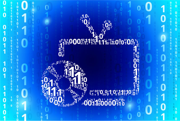 电视和磁盘二进制码蓝色矢量模式背景图片 电视和磁盘二进制码蓝色矢量模式背景图片下载