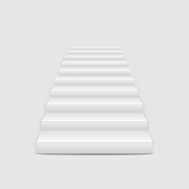白色的楼梯孤立在白色的背景上。矢量插图。图片 白色的楼梯孤立在白色的背景上。矢量插图。图片下载