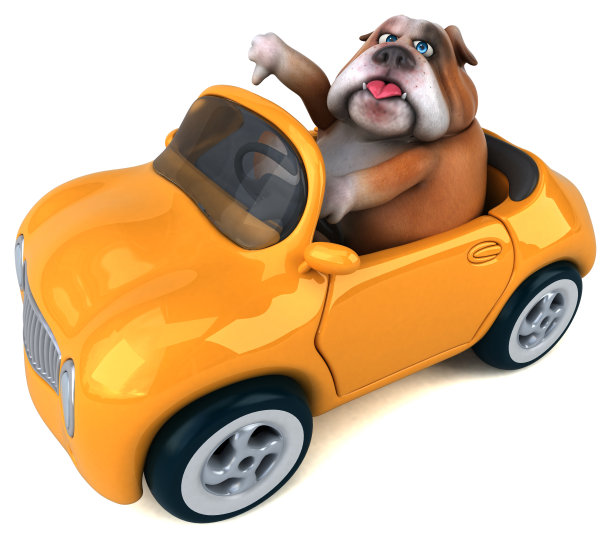 有趣的斗牛犬- 3D插图图片 有趣的斗牛犬- 3D插图图片下载