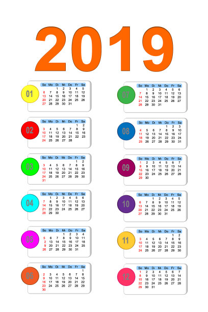 2019年日历图片 2019年日历图片下载
