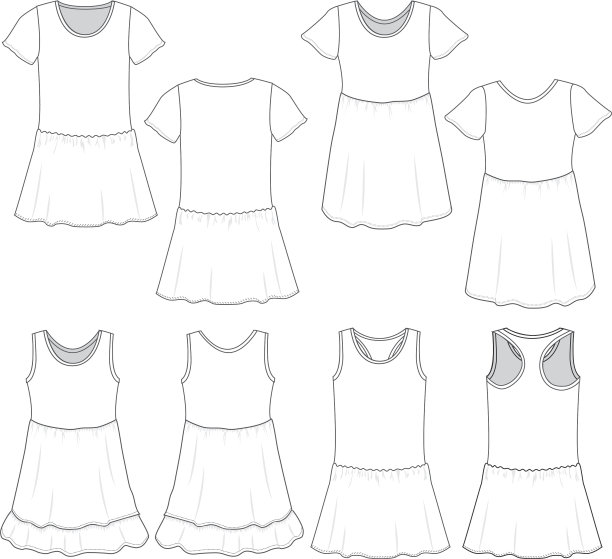 女孩的衣服模板图片 女孩的衣服模板图片下载