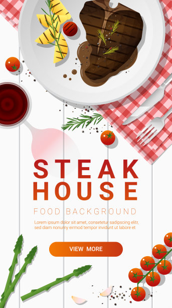 烤牛肉,t骨牛排和香料与红酒在白色的桌子背景,矢量,插图图片 烤牛肉,t骨牛排和香料与红酒在白色的桌子背景,矢量,插图图片下载