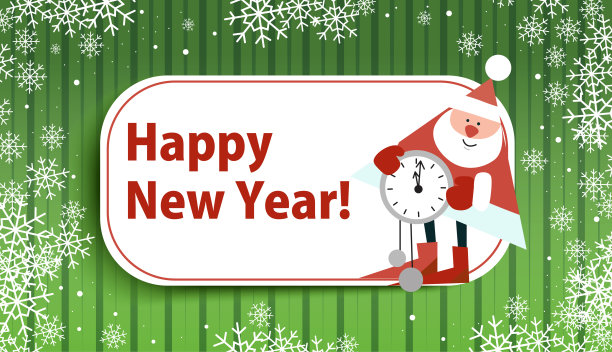 绿色背景的圣诞老人的新年卡片。美丽的图片。矢量图图片 绿色背景的圣诞老人的新年卡片。美丽的图片。矢量图图片下载