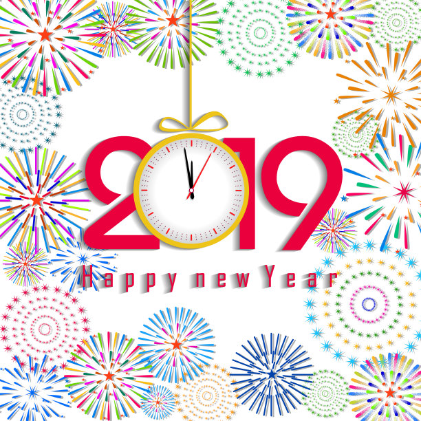 烟花展示2019年新年快乐和假日概念图片 烟花展示2019年新年快乐和假日概念图片下载