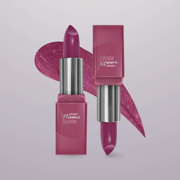 逼真的粉色口红与灯光,霓虹灯效果。3d插画,时尚的广告化妆品设计图片 逼真的粉色口红与灯光,霓虹灯效果。3d插画,时尚的广告化妆品设计图片下载