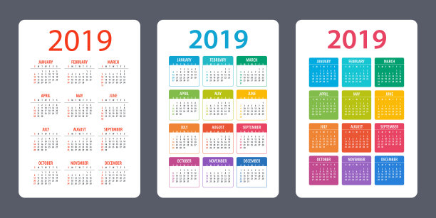 日历设置2019 -插图。一周从周日开始图片 日历设置2019 -插图。一周从周日开始图片下载