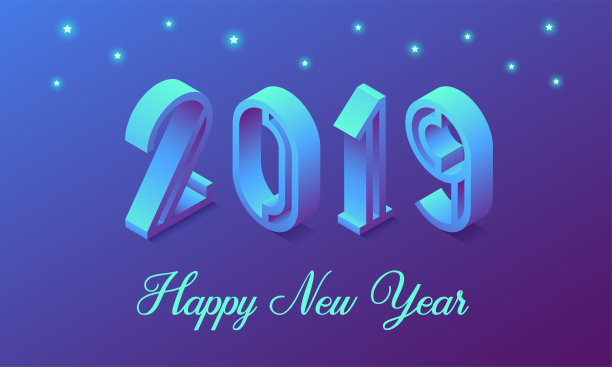 2019年新年的等距风格。向量图片 2019年新年的等距风格。向量图片下载