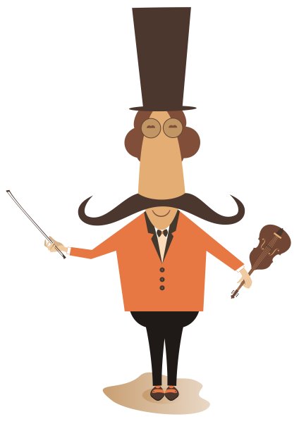 卡通长胡子小提琴家插图图片 卡通长胡子小提琴家插图图片下载