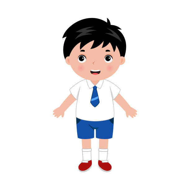 穿着校服的小男孩的插图。向量。图片 穿着校服的小男孩的插图。向量。图片下载