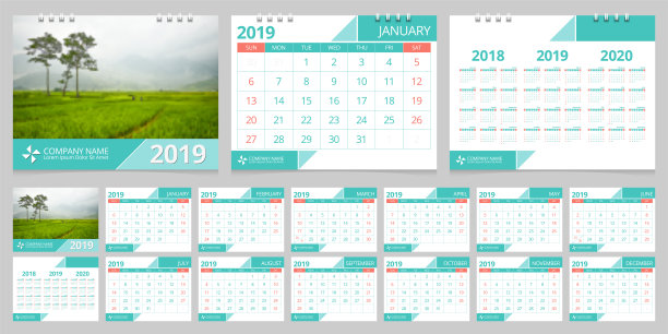 2019年日历设定周开始周日企业设计模板向量。图片 2019年日历设定周开始周日企业设计模板向量。图片下载