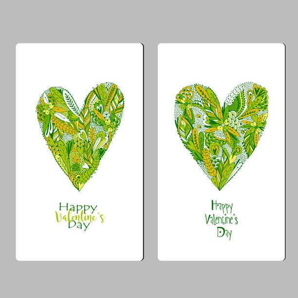 情人节快乐。带有涂鸦心形的模板卡片图片 情人节快乐。带有涂鸦心形的模板卡片图片下载