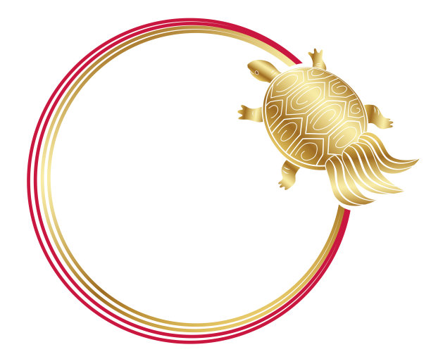 新年问候框上有吉祥的象征——龟——和装饰线。图片 新年问候框上有吉祥的象征——龟——和装饰线。图片下载