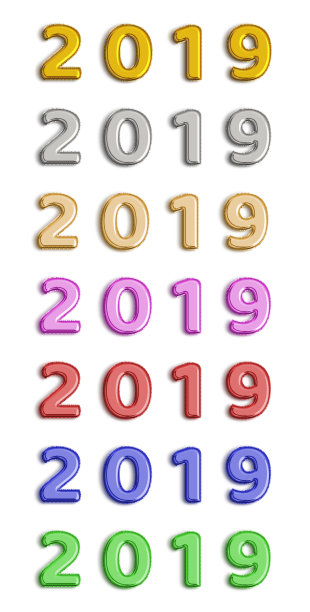 铝箔气球2019在白色背景装饰和新年快乐2019概念图片 铝箔气球2019在白色背景装饰和新年快乐2019概念图片下载